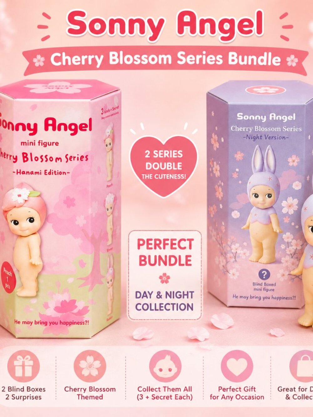 Sonny Angel Cherry Blossom Hanami + Night Blind Box Bundle 2-Pack